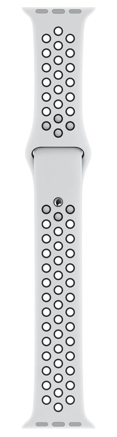 Apple Watch Series Nike 5 GPS 44 mm Carcasă din aluminiu argintiu Pure Plat/Blk Sp Band (MX3V2)